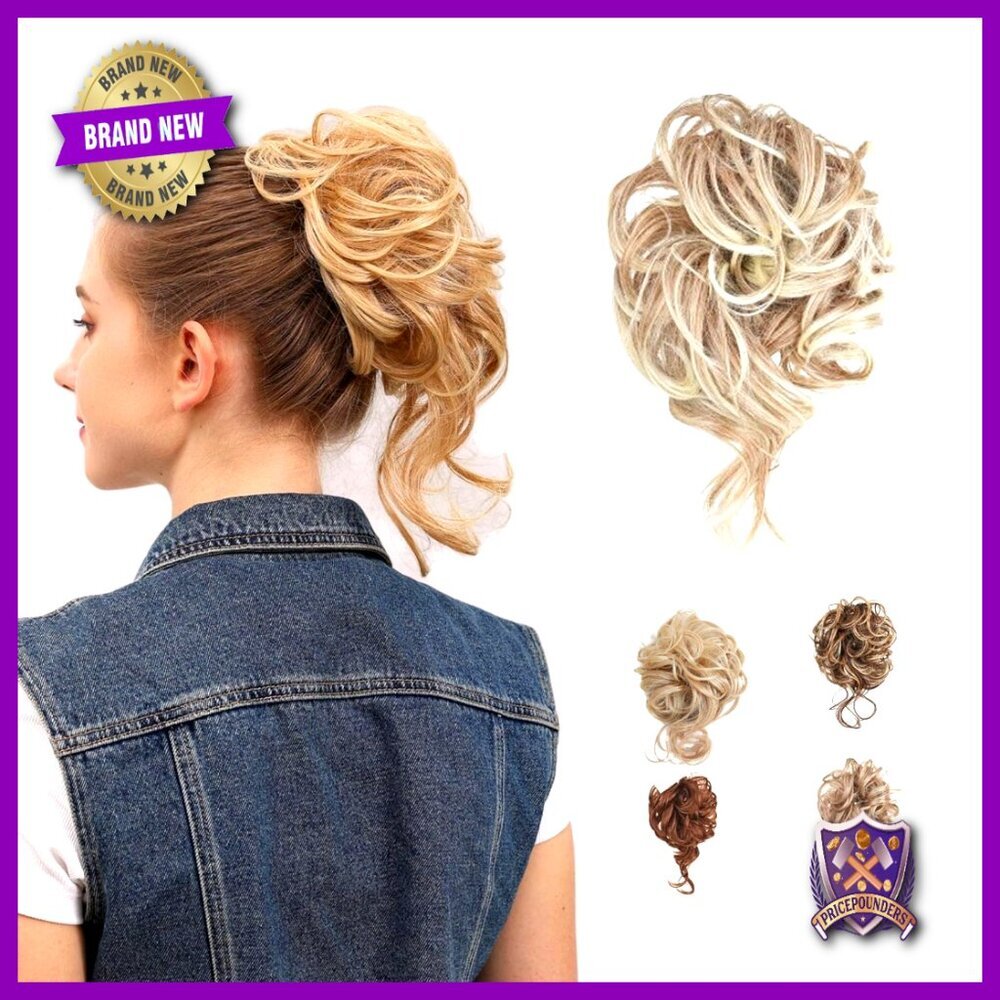 Messy Bun Hair Piece Scrunchie Boho Updo Instant Volume Washable Reusable